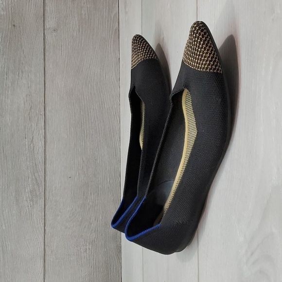 Rothy’s Womens Licorice Pointed Retired Toe Flats Loafer Ballet shoes sz 10 - Picture 2 of 16